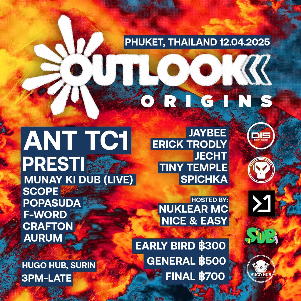 Outlook Origins Festival Poster showing the line up dates and prices